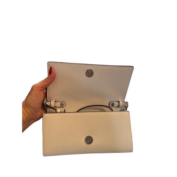 Michael Kors Carson large pebbled leather convertible crossbody*optic white NWT - Picture 2 of 2